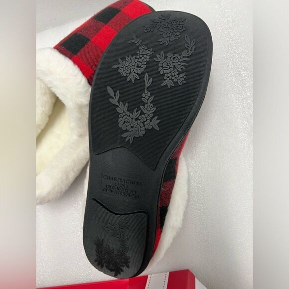 Women's Faux-Fur-Trim Hoodback Boxed Slippers, - Picture 4 of 5